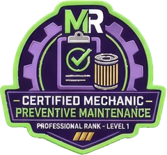 MechanicRank Certified Mechanic badge, Preventive Maintenance and Inspection