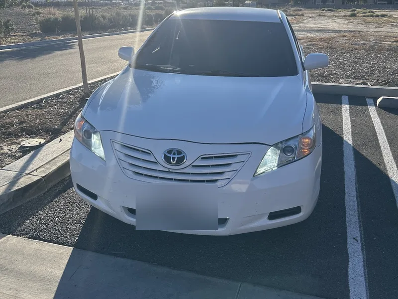 White Toyota Camry running again after a roadside sensor fix