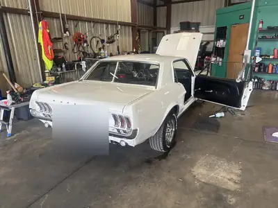 Mustang in the bay, engine installed