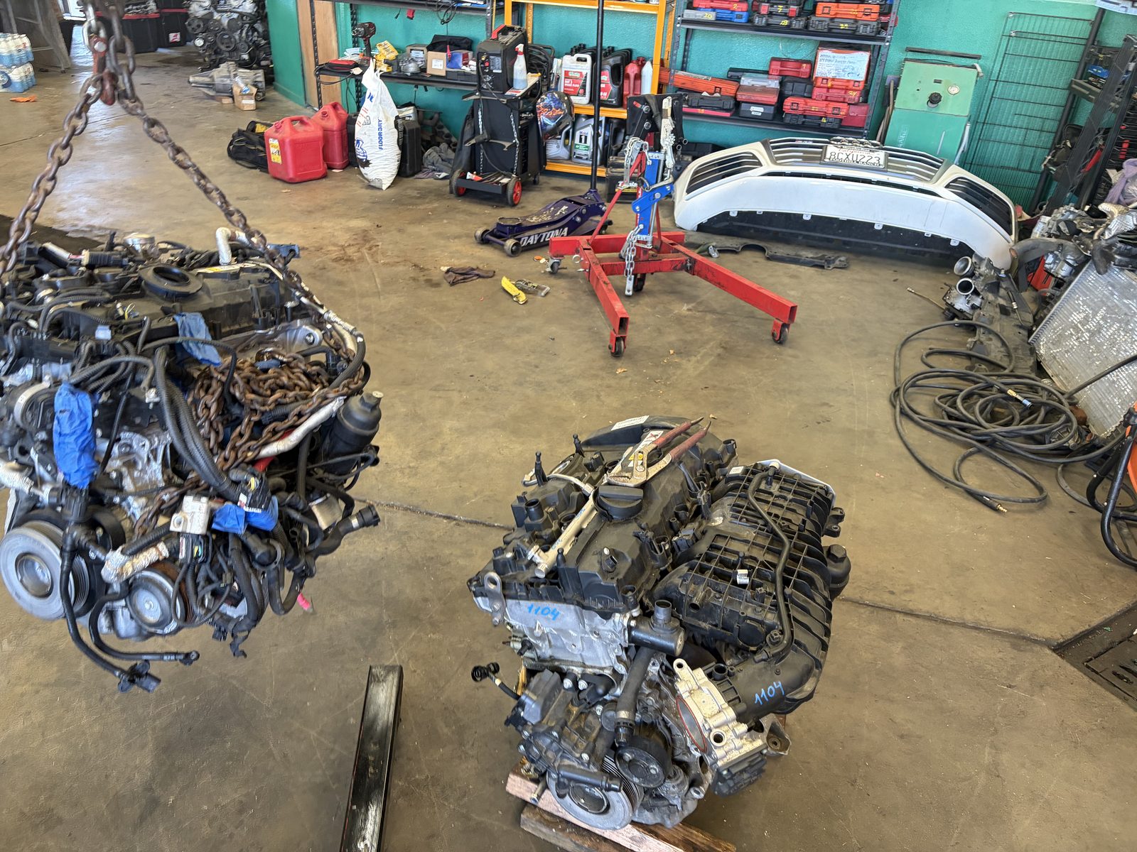 Engine swap in the bay