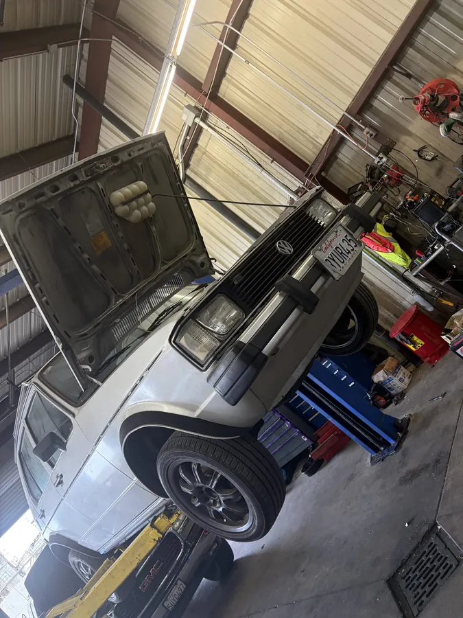 Volkswagen Rabbit under the hood