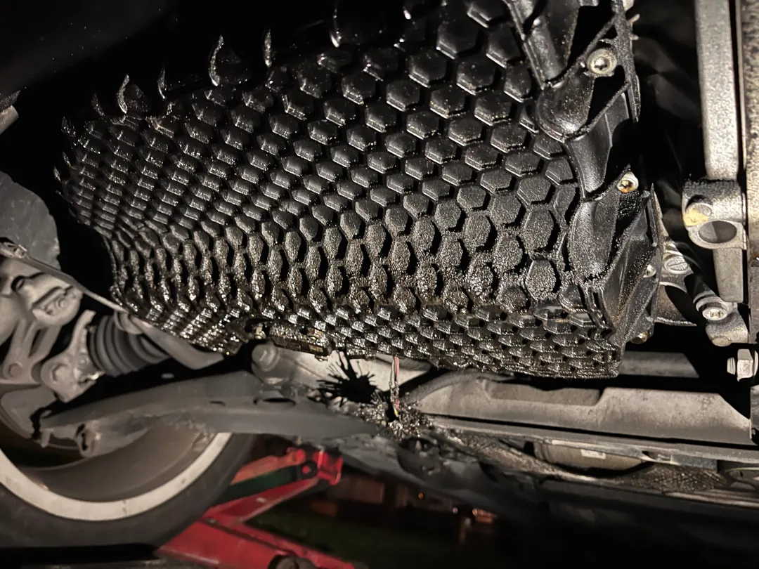 Oil leak traced along the underbody of a BMW X3 from Corona CA