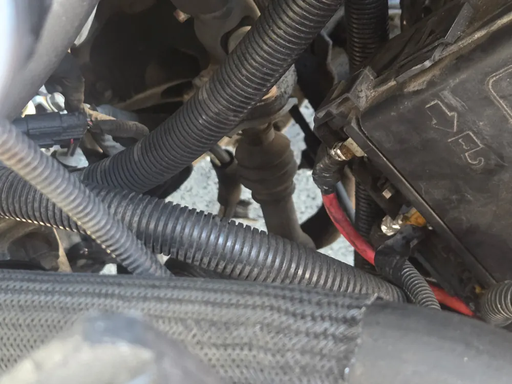 Wiring harness inspection on a 2021 Chevy Express during a mobile no-start call