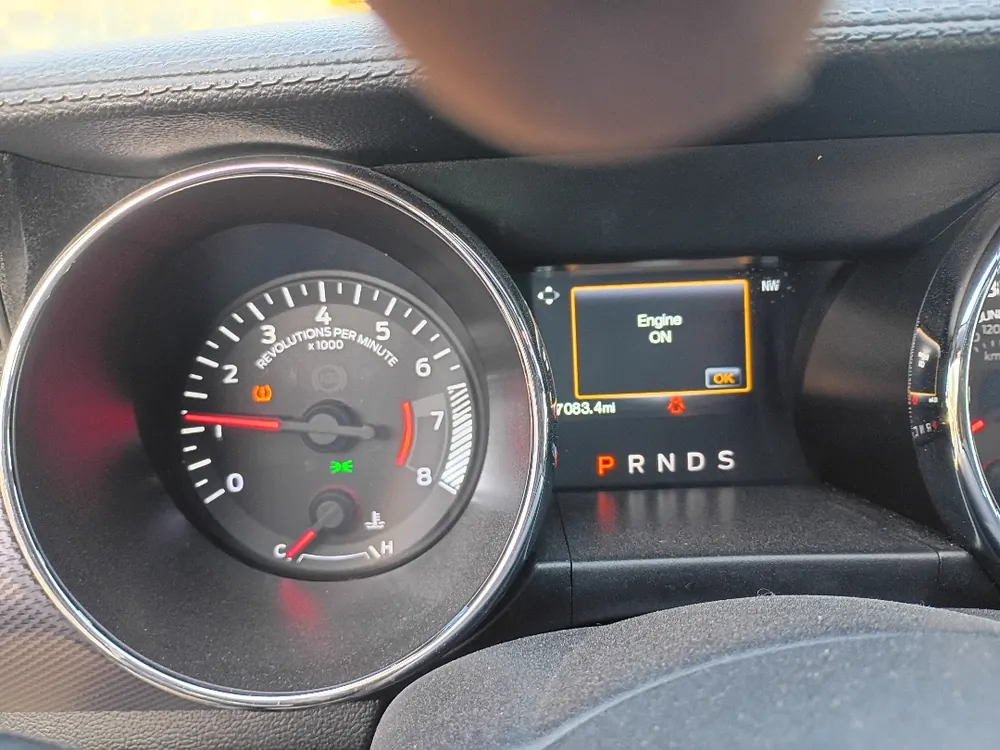 Instrument cluster readout during a Mustang powertrain diagnostic