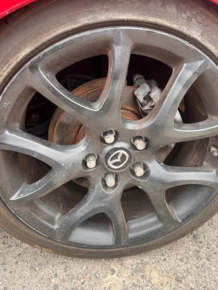 Wheel and brake inspection on a Mazdaspeed 3 in Riverside CA