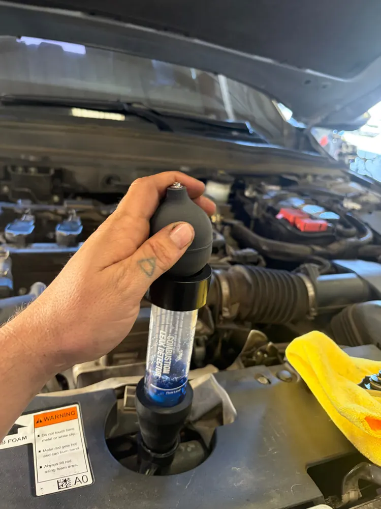 Combustion leak test on a 2020 Honda Accord at the San Jacinto shop