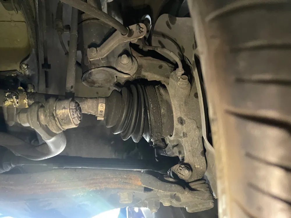 CV axle and control arm inspection at the San Jacinto shop